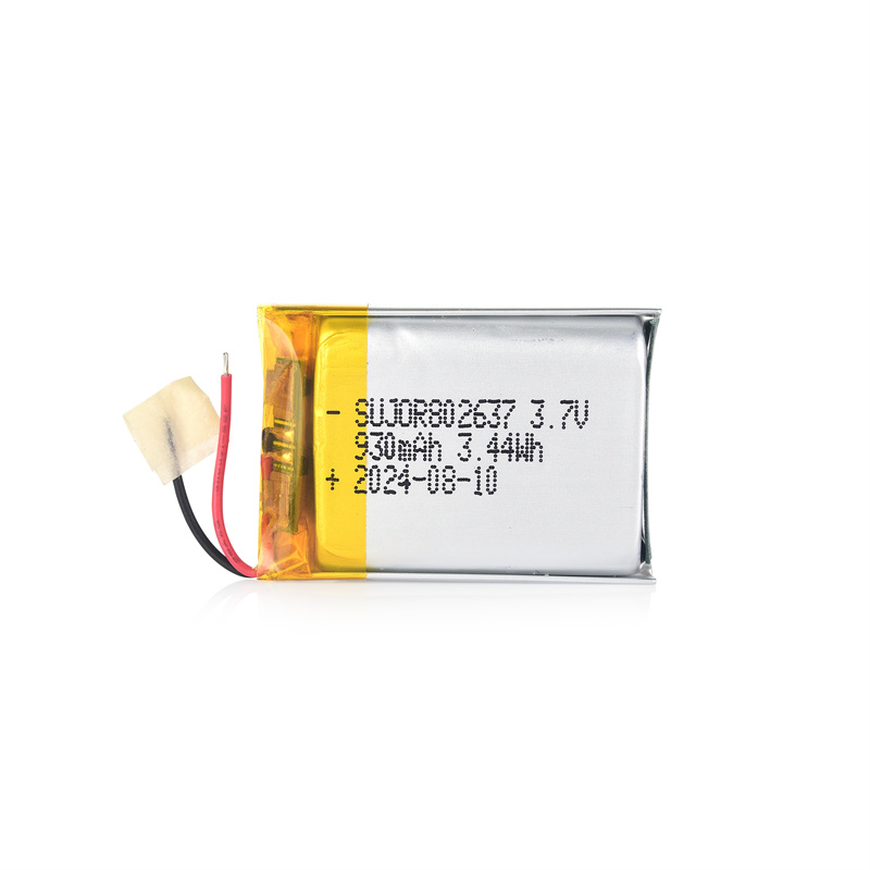 3.7V 802637 930mAh Lithium ion polymer battery for tire pressure monitoring