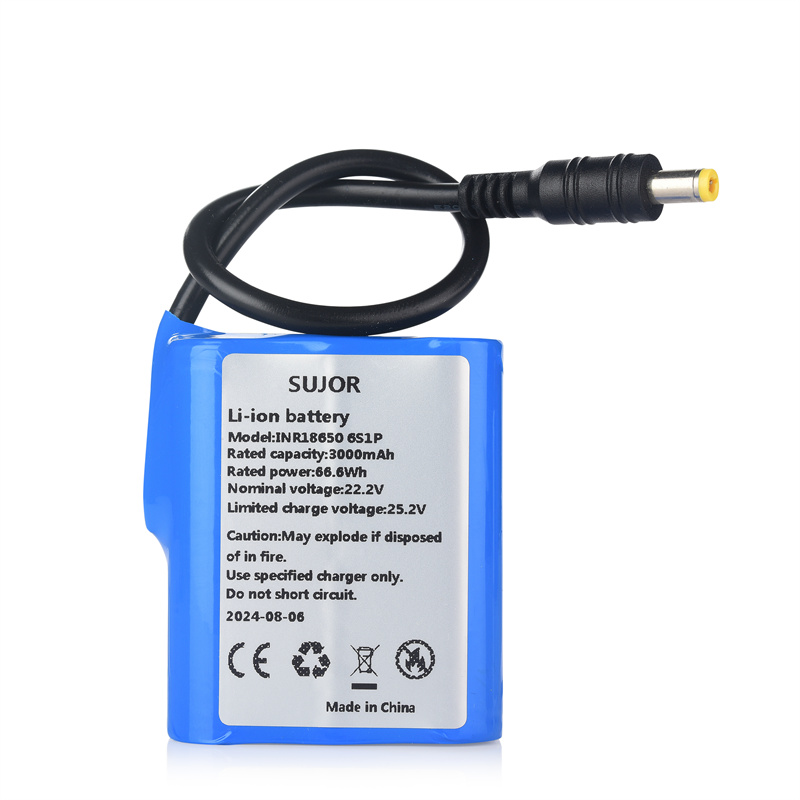 22.2V 18650 3000mAh Samsung 30Q Lithium ion battery pack